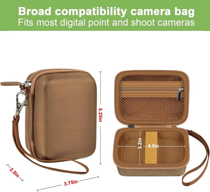 ALKOO Case Compatible with VAHOIALD FHD 1080P Digital Camera/for CAMKORY Digital Point and Shoot/for Kodak PIXPRO FZ45-BK 16MP Vlogging/for IWEUKJLO/for Nsoela, Holder for SD Card More (Dark Brown) - Image 3